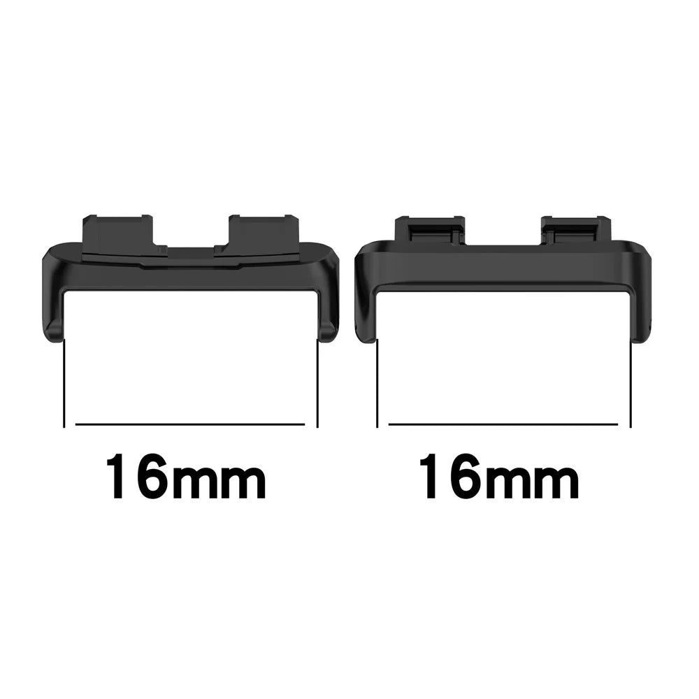 2Pcs 16mm Watch Adapter for Huawei Band 8 , Stainless Steel Watch Band Connector Accessory - Black - 3