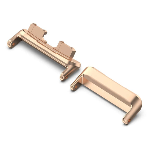 2Pcs 16mm Watch Connector for Huawei Band 8 / Band 8 NFC / Band 9 / Band 9 NFC Stainless Steel Watch Strap Adapter - Rose Gold - 1