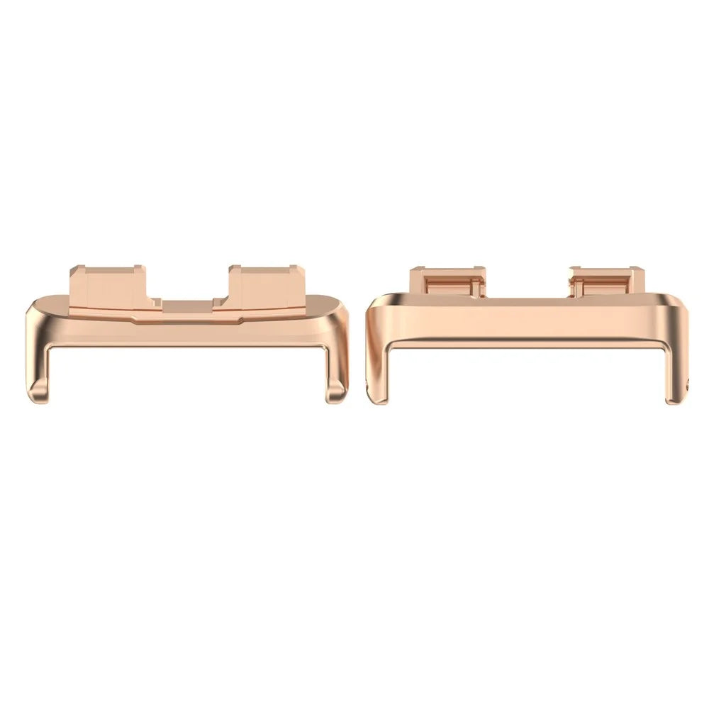 2Pcs 16mm Watch Connector for Huawei Band 8 / Band 8 NFC / Band 9 / Band 9 NFC Stainless Steel Watch Strap Adapter - Rose Gold - 2
