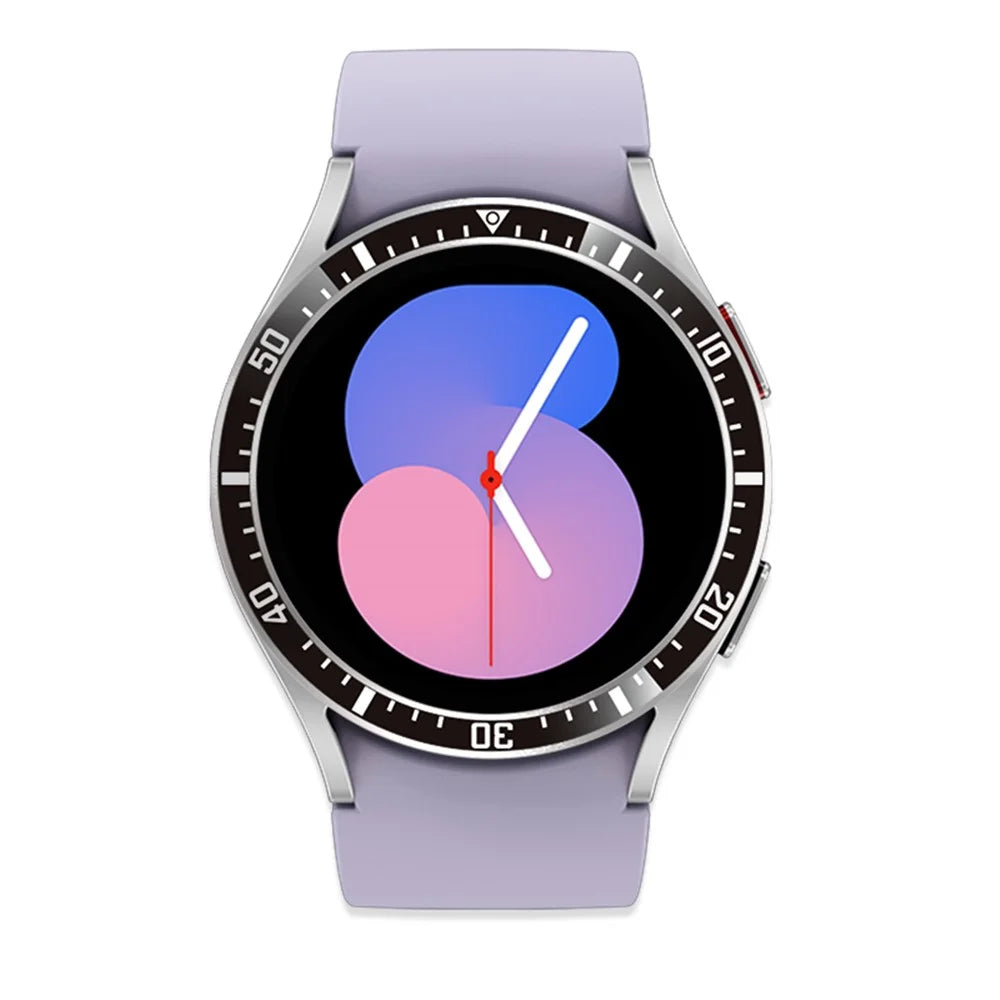 For Samsung Galaxy Watch 5 / 4 40mm Bezel Edge Walet Bezel Loop Adhesive Metal Ring Protector (Type A) - Black / White Characters - 3