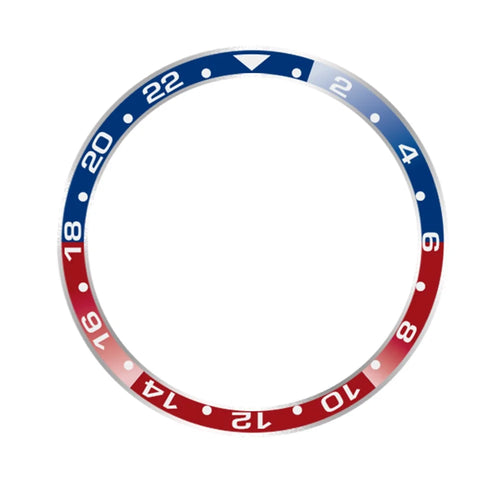 For Samsung Galaxy Watch 5 / 4 40mm Watch Bezel Ring Dual-Color Adhesive Frame Cover Anti-Scratch Metal Protector (Type B) - Blue + Red - 1