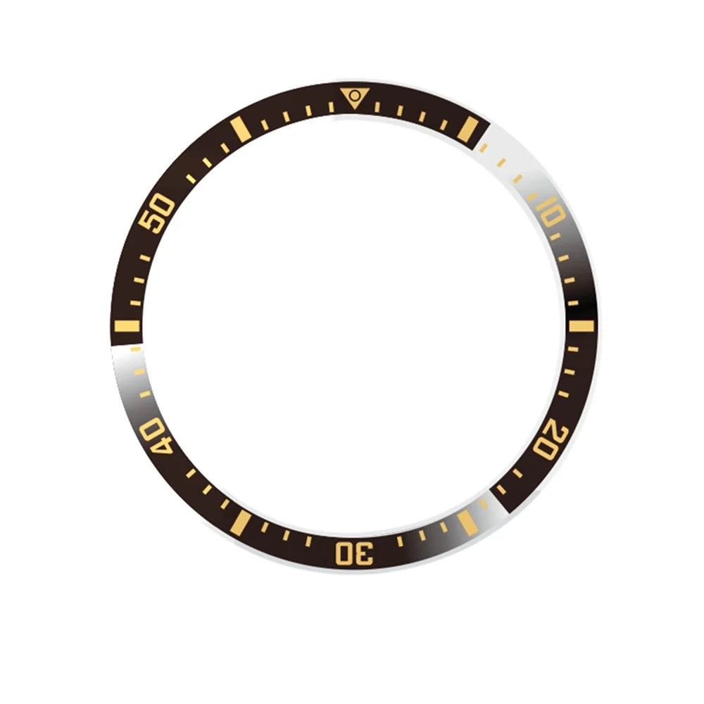 For Samsung Galaxy Watch4 Classic 46mm Metal Bezel Ring Anti-Scratch Bezel Loop Adhesive Cover (Type A) - Black / Gold Characters - 2