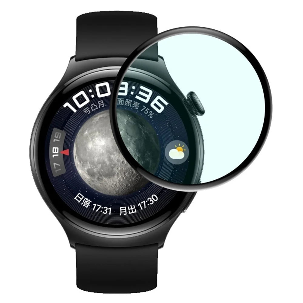 1Pc 3D PET Screen Protector for Huawei Watch 4 , Black Edge HD Clarity Watch Screen Film - 3