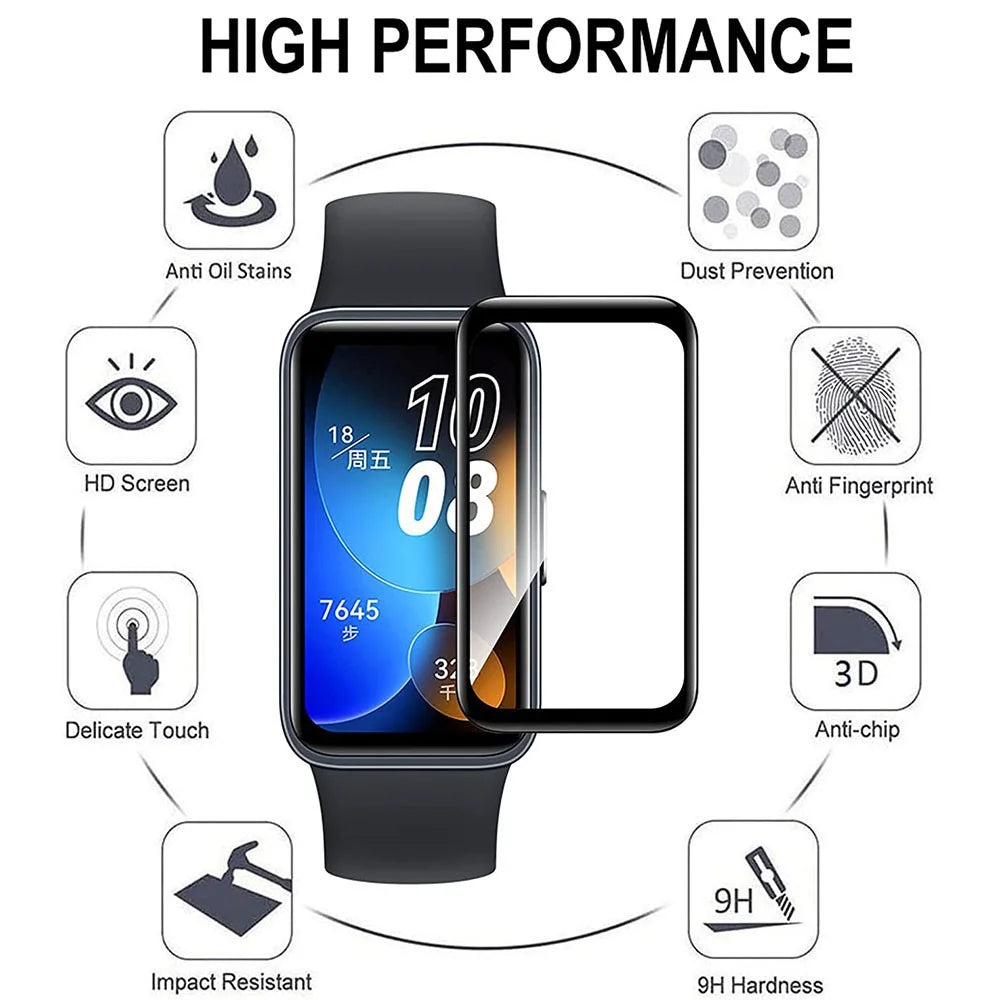 1Pc HD Clear Screen Protector for Huawei Band 8 / Band 8 NFC / Band 9 / Band 9 NFC Black Edge Anti-Scratch 3D PET Screen Film - 2