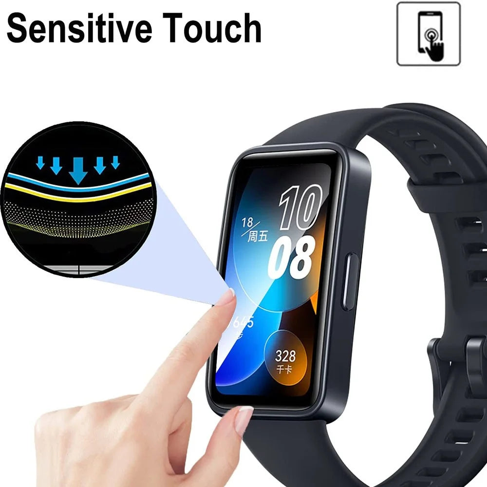 1Pc HD Clear Screen Protector for Huawei Band 8 / Band 8 NFC / Band 9 / Band 9 NFC Black Edge Anti-Scratch 3D PET Screen Film - 5