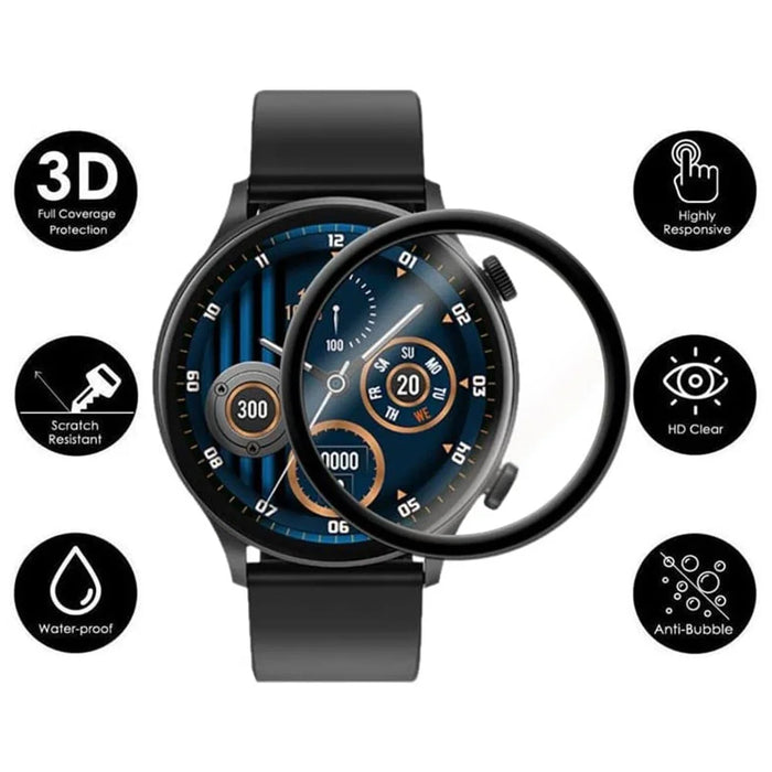 1Pc 3D PET Screen Protector for Haylou Solar Plus RT3 , Black Edge Anti-scratch Watch Screen Film - 4
