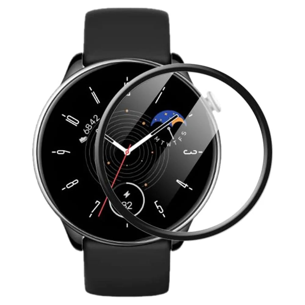 1Pc 3D PET+PPT Screen Protector for Huami Amazfit GTR Mini , Black Edge Watch Screen Protective Film - 1