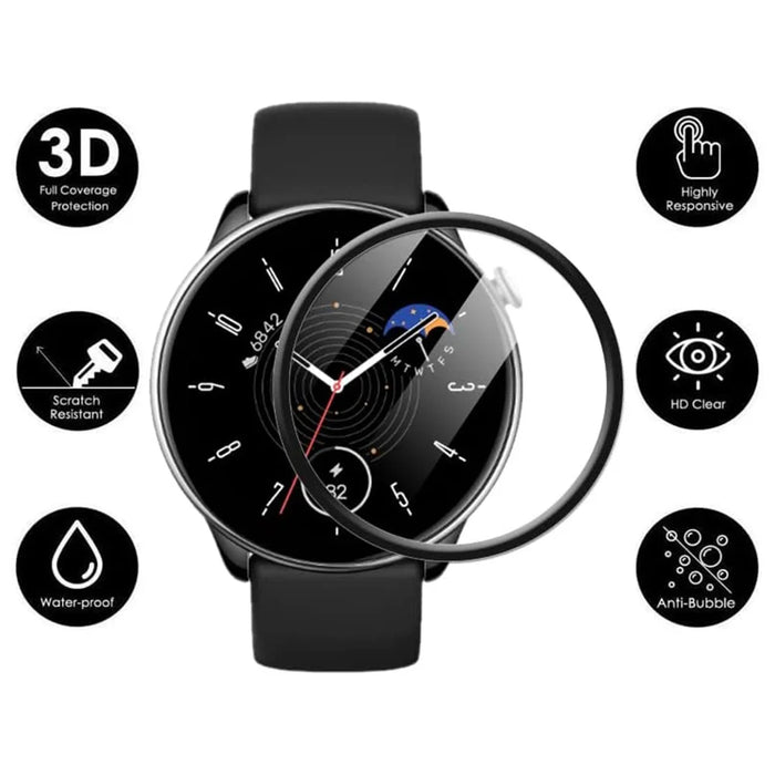 1Pc 3D PET+PPT Screen Protector for Huami Amazfit GTR Mini , Black Edge Watch Screen Protective Film - 4