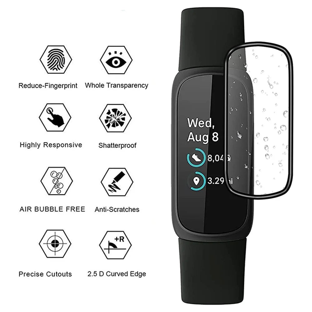 1Pc For Fitbit Inspire 3 Smartwatch Screen Protector High Definition Clear PET+PPT 3D Film - 4