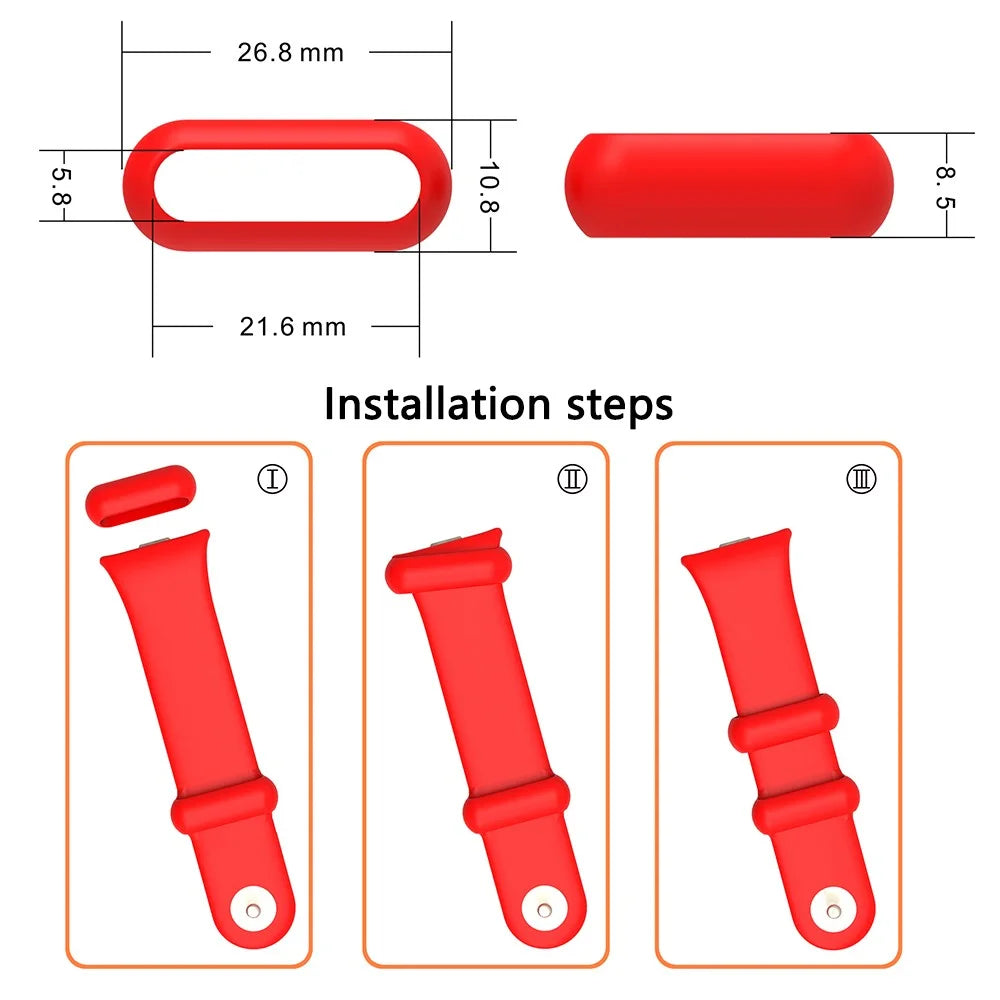 10Pcs For Xiaomi Smart Band 8 Pro Watch Band Silicone Holder Loop Watch Strap Fastener Ring - Black - 3