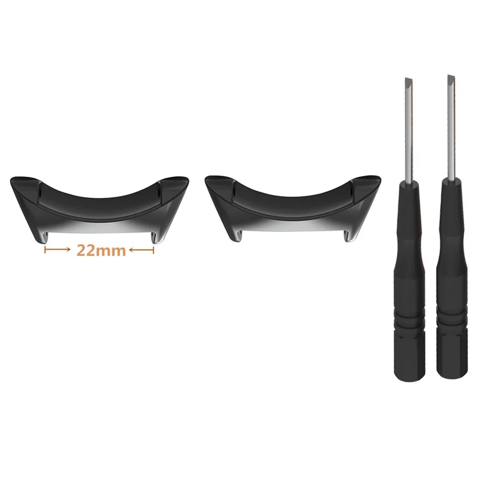 1 Pair 22mm Watch Band Connector for Suunto Core Metal Watch Strap Adapter - Black - 6