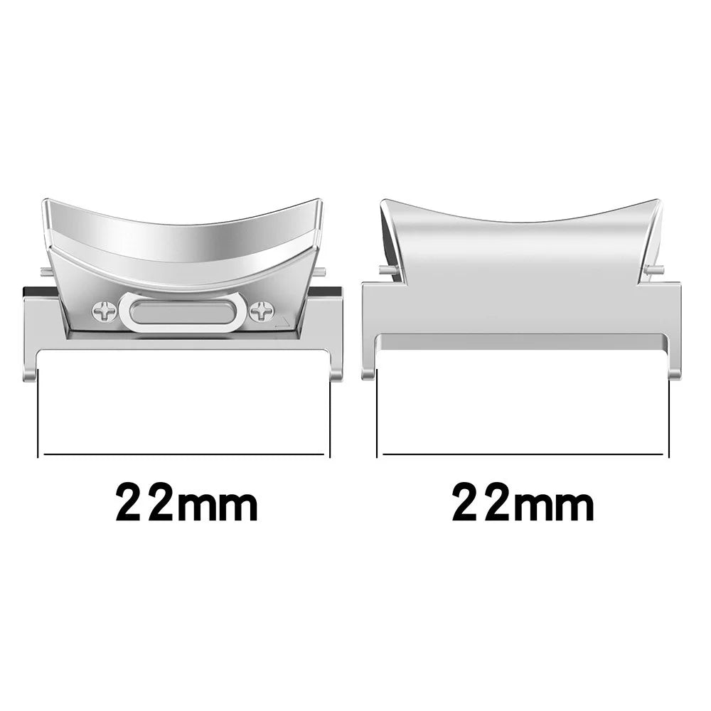 1 Pair For Samsung Galaxy Watch6 40mm 44mm / Watch6 Classic 43mm 47mm 22mm Watchband Adapter Silver Stainless Steel Connector - 3