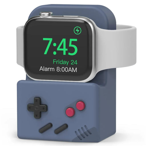AHASTYLE JY14 For Apple Watch Series Watch Charger Holder Silicone Smart Watch Charger Stand (without Charger) - Midnight Blue - 1