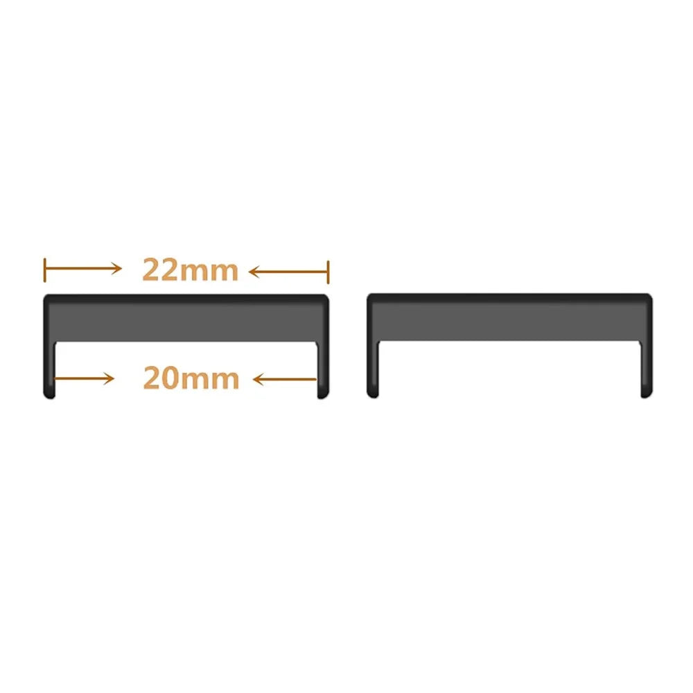 1 Pair Metal Connector Set Universal 22mm to 20mm Spring Bars Connector Watchband Adapter - Black - 5