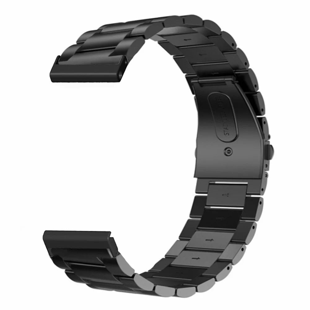 For Suunto Spartan Sport Wrist HR Baro / Suunto 7 Smart Watch Strap 3-Bead 24mm Steel Wrist Band - Black - 3
