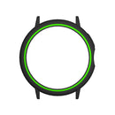 For Google Pixel Watch Hard PC Bumper Frame Cover Edge Protector with 20mm Adapter Connector - Black+Green - 2