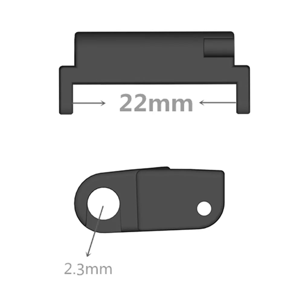 1 Pair For Garmin Forerunner 965 / 955 Connector Alloy 22mm Watch Strap Adapter - Black - 6