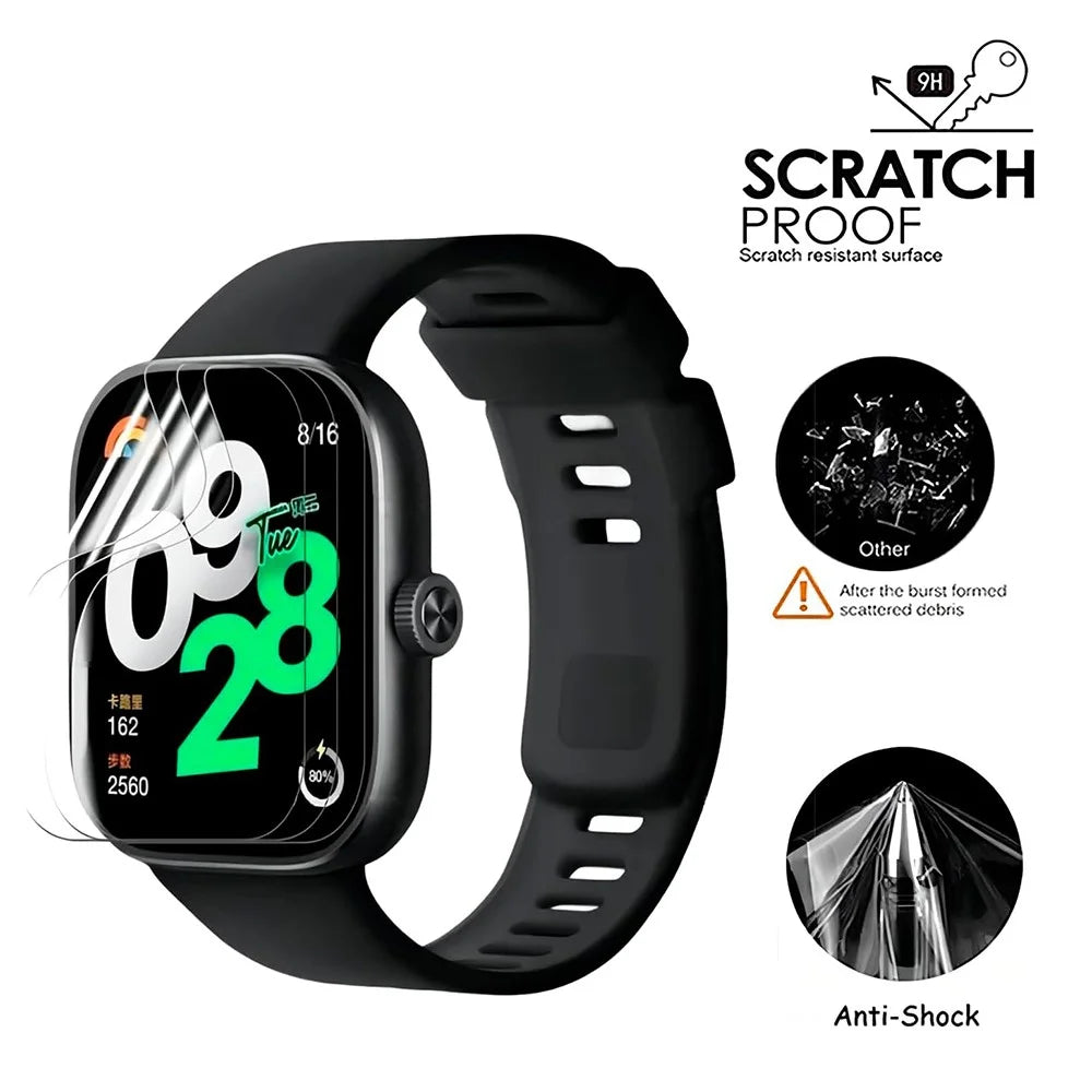 3Pcs for Xiaomi Redmi Watch 4 TPU Watch Screen Protector Anti-scratch HD Clear Hydrogel Film - 3