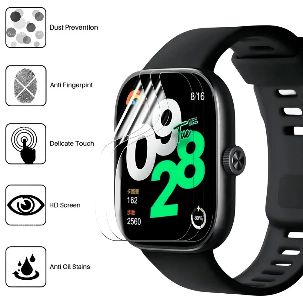 3Pcs for Xiaomi Redmi Watch 4 TPU Watch Screen Protector Anti-scratch HD Clear Hydrogel Film - 4