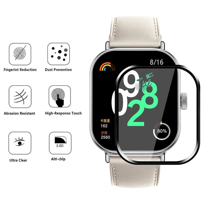 1Pc For Xiaomi Redmi Watch 4 PC+PET Film 3D Smartwatch Screen Protector - 2