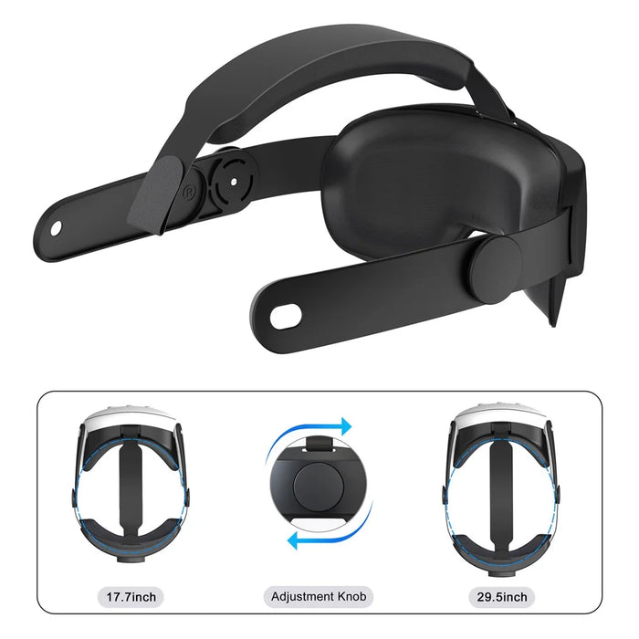 Adjustable Replacement Head Strap for Meta Quest 3 Head-Mounted Smart VR Headset Accessories - Black - 2