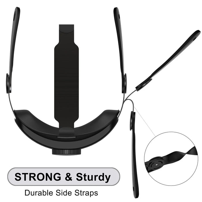 Adjustable Replacement Head Strap for Meta Quest 3 Head-Mounted Smart VR Headset Accessories - Black - 7