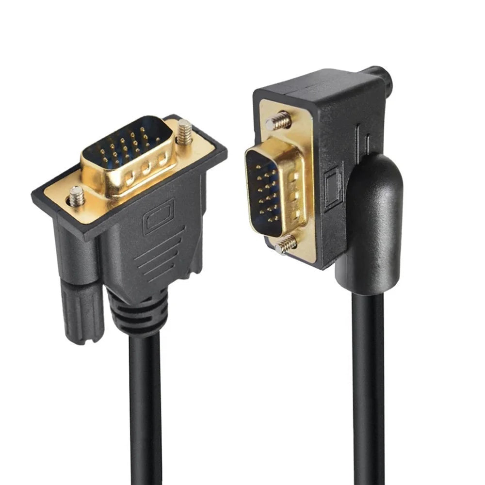 DB-007-RI-1.0M 90 Degree Right Angled VGA RGB Male to Straight Male Extension Cable 3COAX+6C - 1