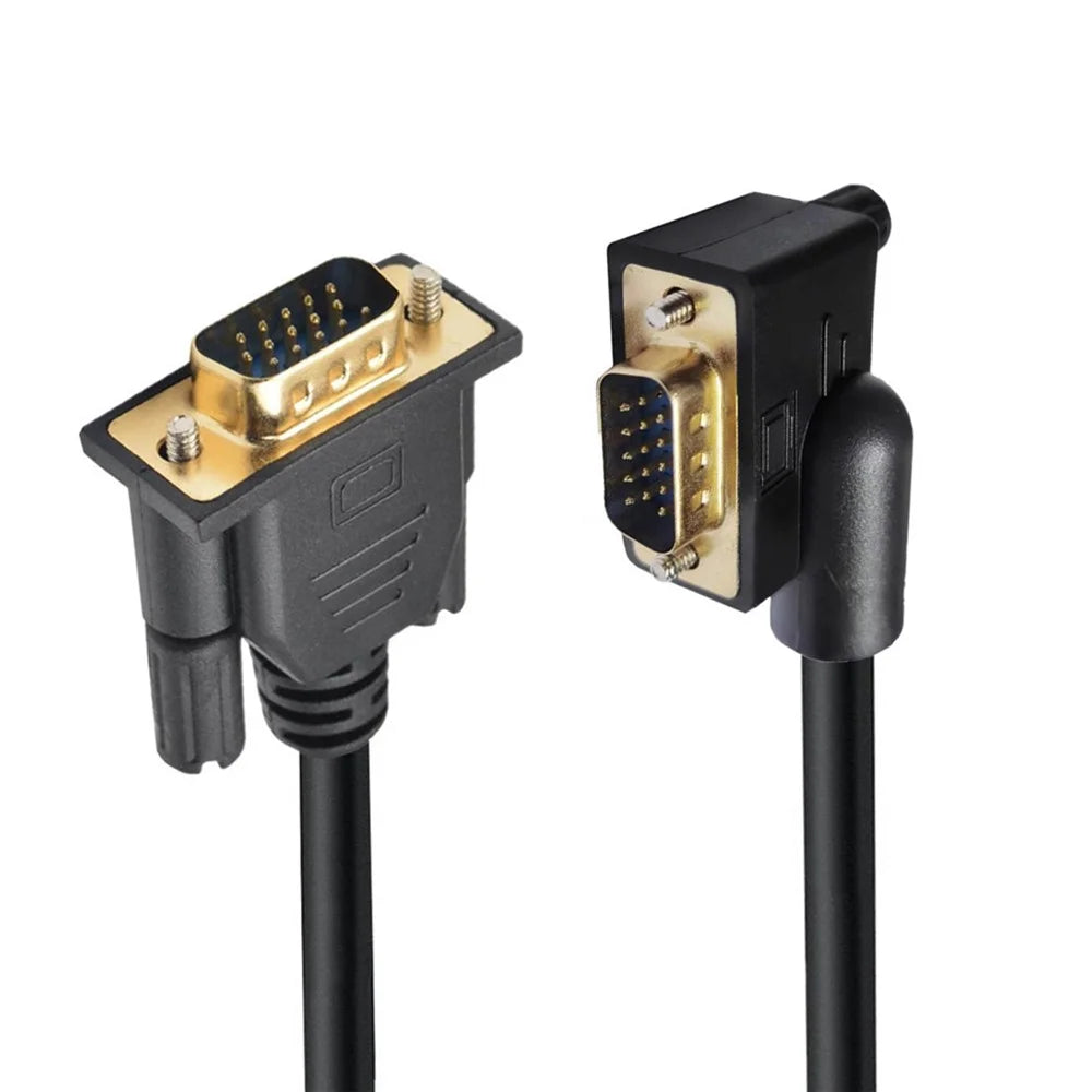 DB-007-LE-1.0M 3COAX+6C 90 Degree Left Angled VGA RGB Male to Straight Male Extension Cable - 1