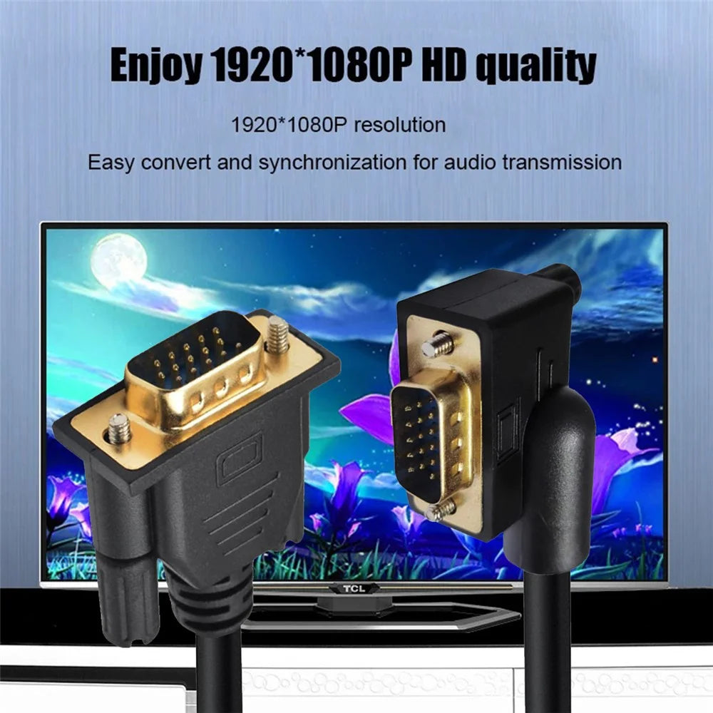 DB-007-LE-1.0M 3COAX+6C 90 Degree Left Angled VGA RGB Male to Straight Male Extension Cable - 3