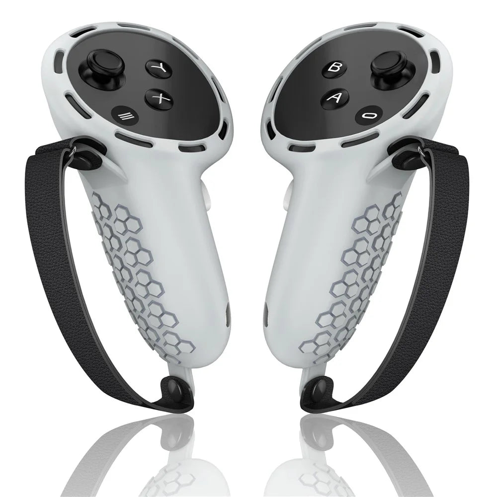 1 Pair Non-Slip Silicone Sleeve for Meta Quest 3 / 3S VR Handle Controller Case Cover - Light Grey - 2