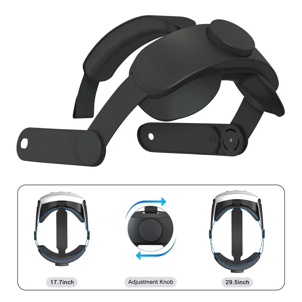 For Meta Quest 3 9-Piece Accessory Kit Head Strap Lens Hood Eye Mask Silicone Controller Covers Set - Black - 4