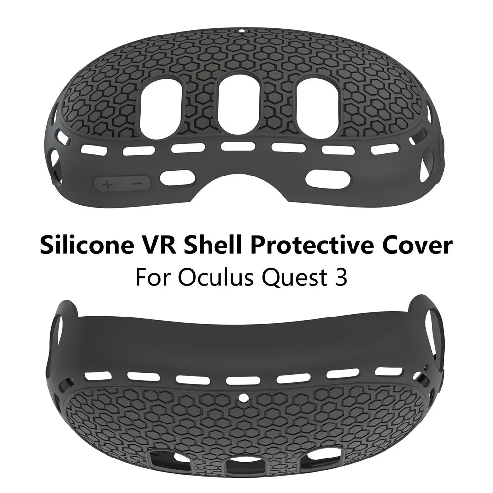 For Meta Quest 3 9-Piece Accessory Kit Head Strap Lens Hood Eye Mask Silicone Controller Covers Set - Black - 7