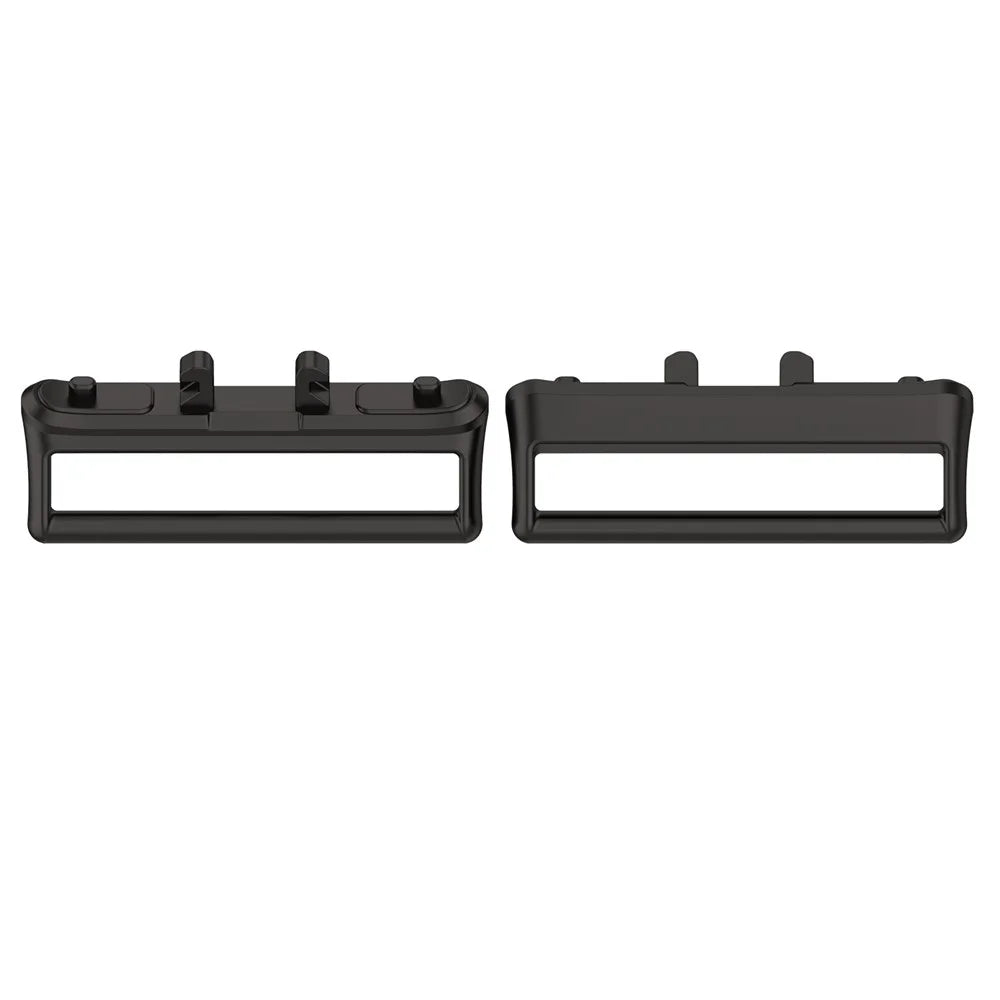 1 Pair For Samsung Galaxy Fit3 (SM-R390) 18mm Watch Strap Medium Connector Metal Adapter - Black - 1