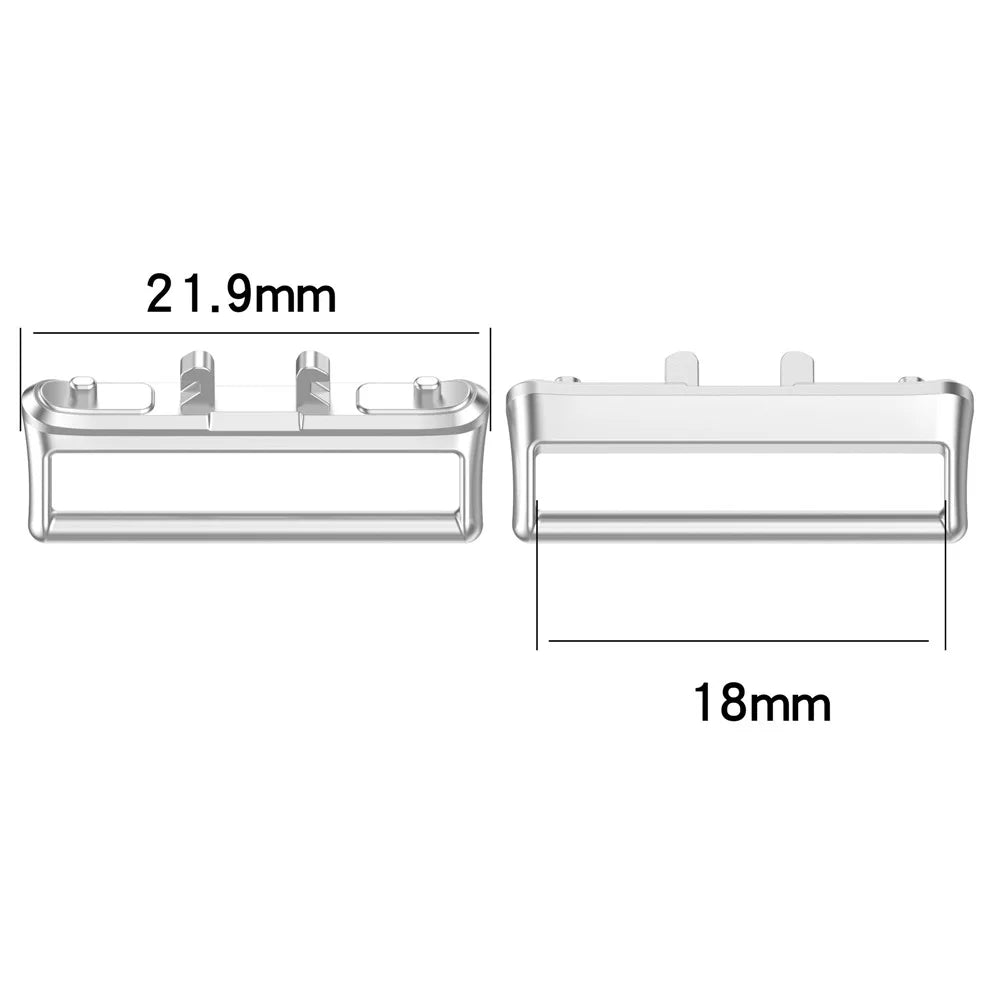 1 Pair Medium Connector for Samsung Galaxy Fit3 (SM-R390) 18mm Watch Strap Metal Adapter - Gold - 3