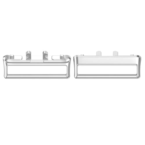 1 Pair Link Adapter for Samsung Galaxy Fit3 (SM-R390) 18mm Watch Strap Metal Medium Connector - Silver - 1