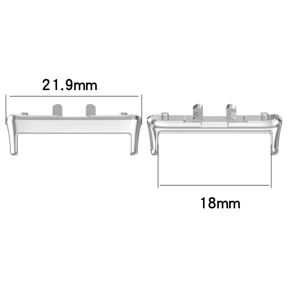 1 Pair For Samsung Galaxy Fit3 (SM-R390) 18mm Wrist Strap Connector Wristband Metal Adapter - Silver - 3