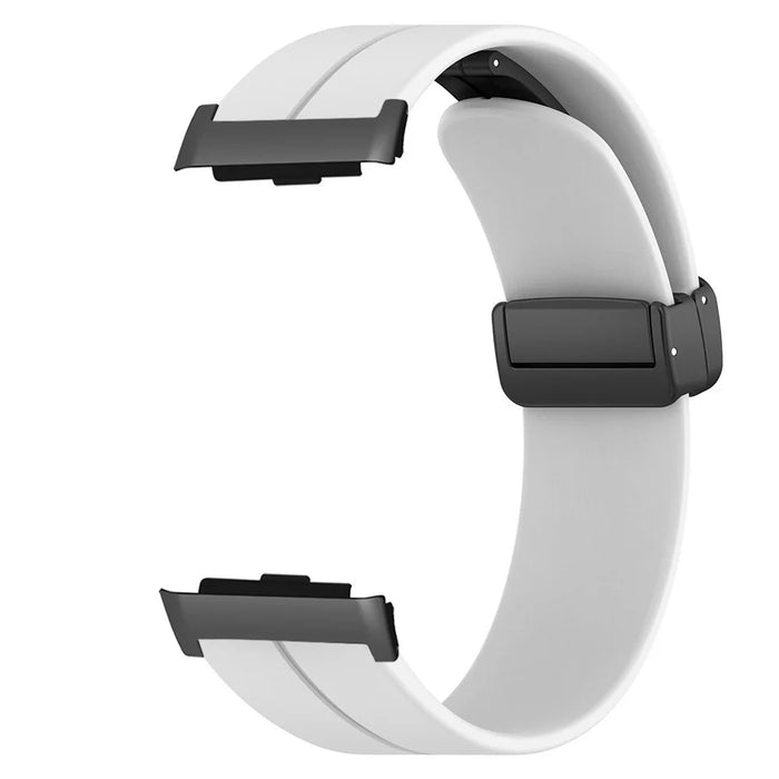 For Huawei Watch D Strap Replacement Soft Silicone Watch Strap with Magnetic Folding Buckle - White - 1