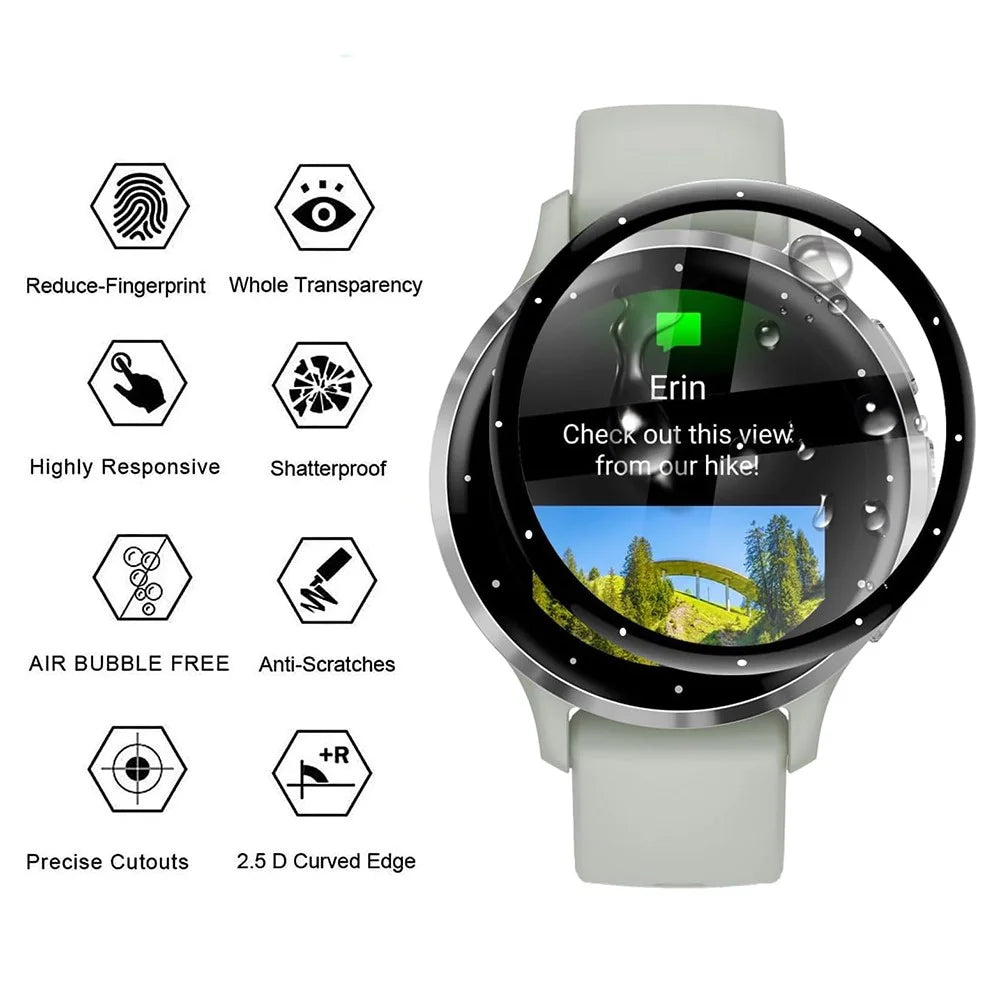For Garmin Venu 3S Anti-scratch 3D PET Film Black Edge Watch Screen Protector - 2