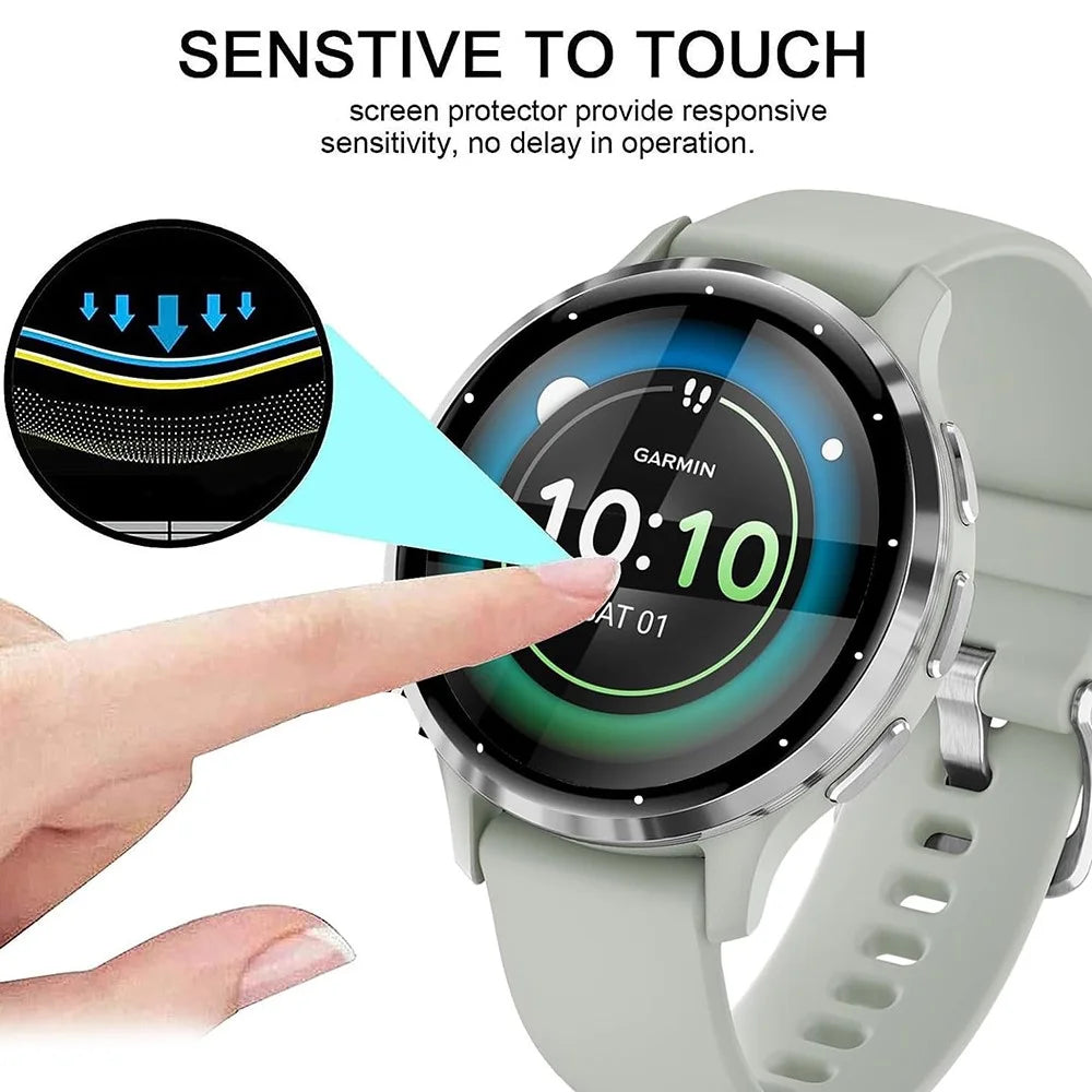 For Garmin Venu 3S Anti-scratch 3D PET Film Black Edge Watch Screen Protector - 5