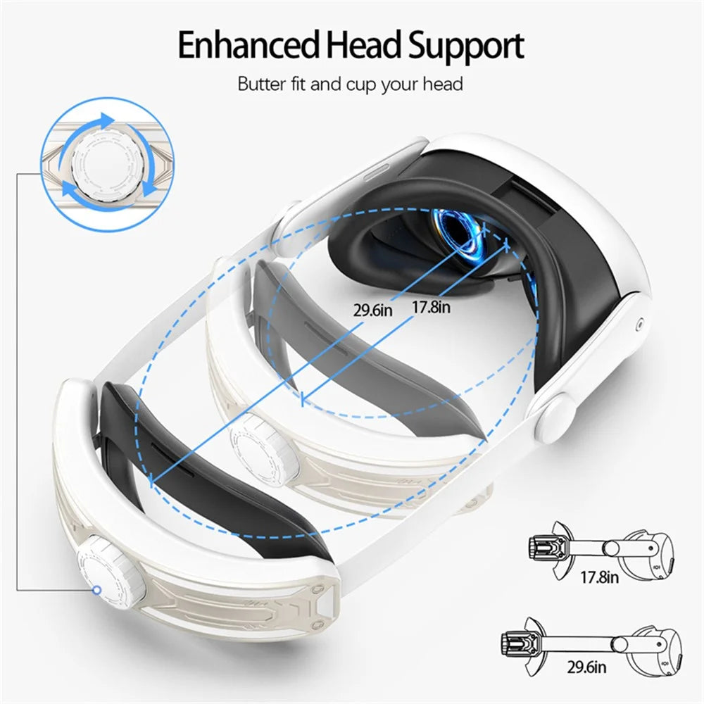 For Meta Quest 3 Replacement Headband with Adjustable Knob VR Headset Accessories - Gold - 2