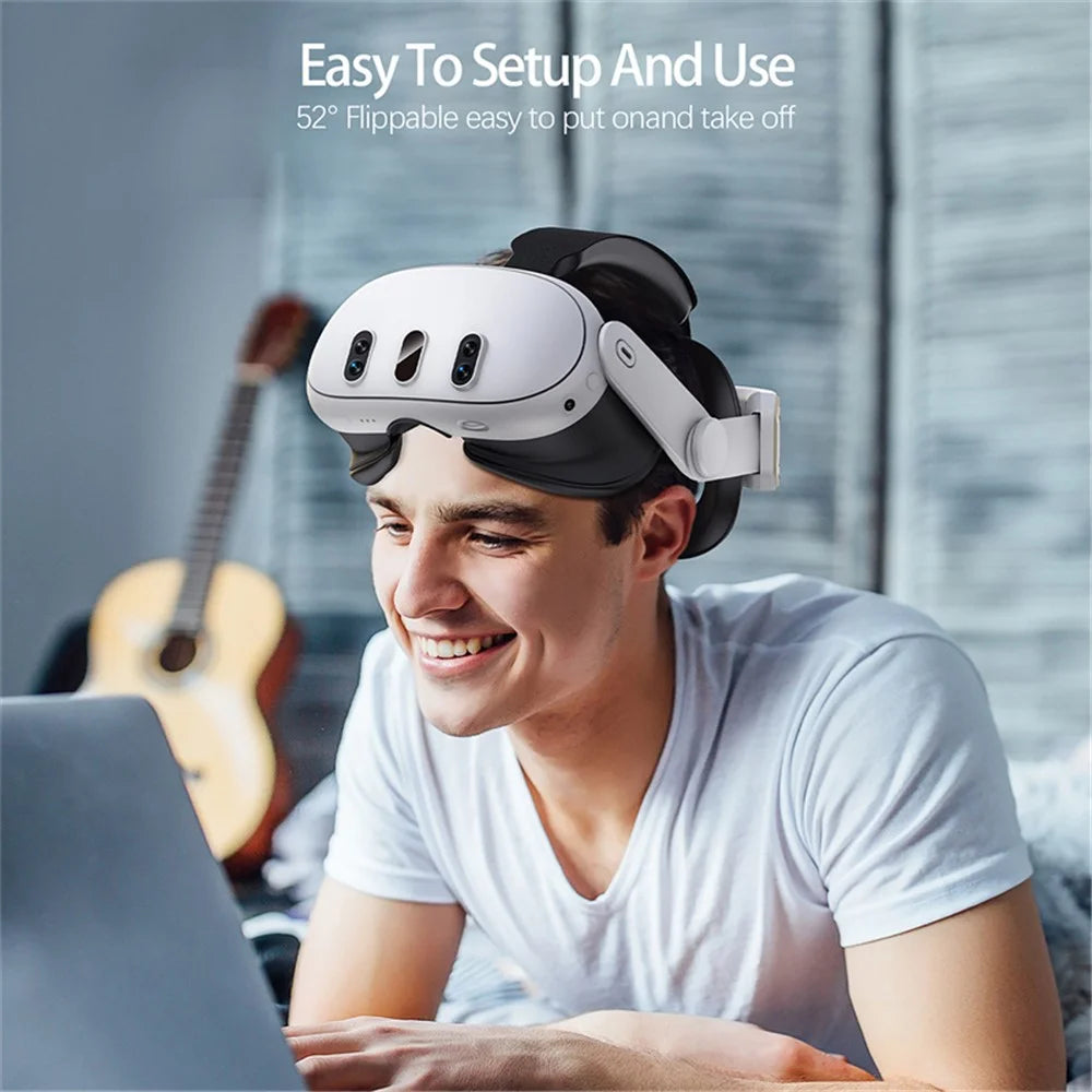 For Meta Quest 3 Replacement Headband with Adjustable Knob VR Headset Accessories - Gold - 7