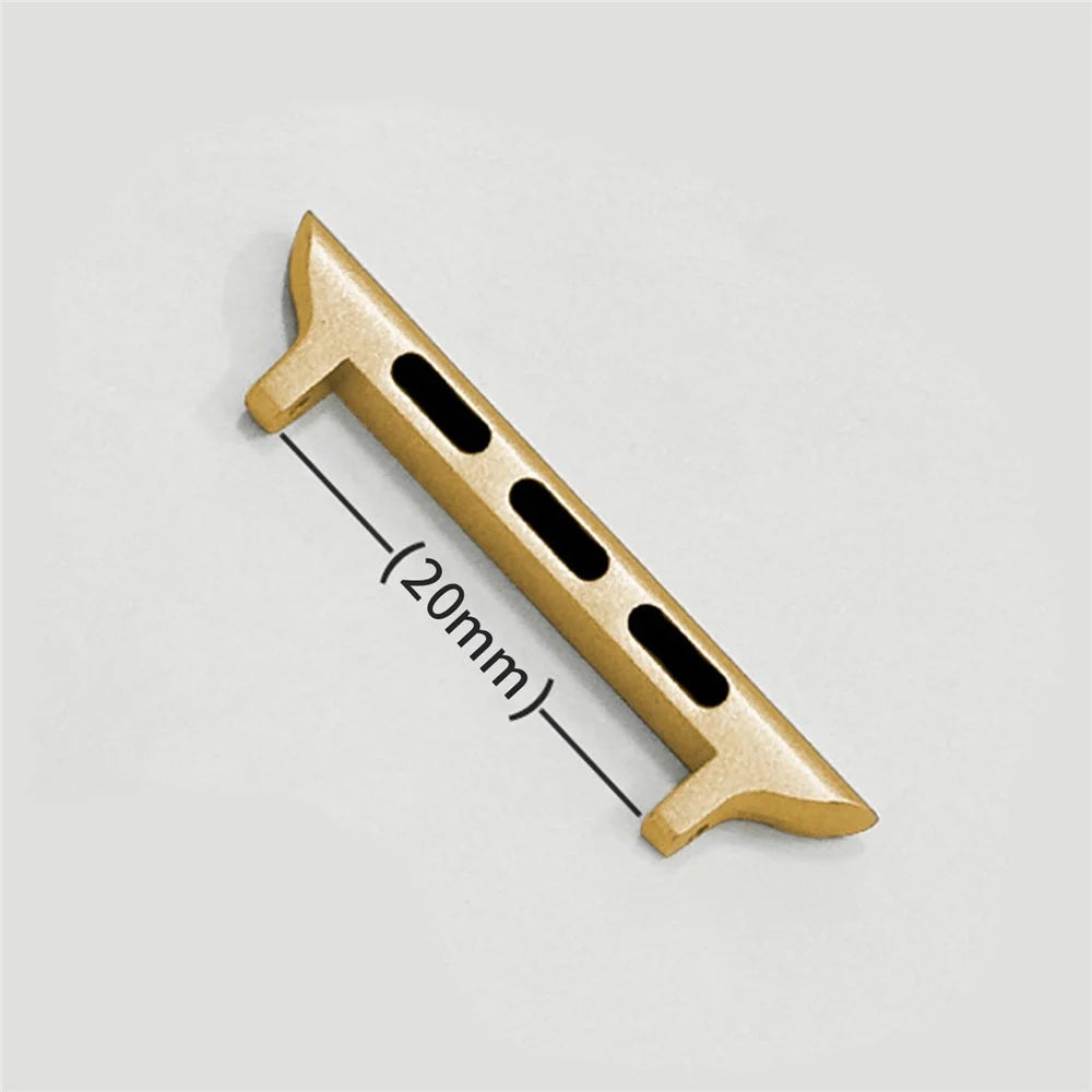 1 Pair Watch Connector for Apple Watch Series 9 8 7 41mm/6 5 4 SE (2023) SE (2022) SE 40mm/3 2 1 38mm , 20mm Stainless Steel Adapter - Gold - 6