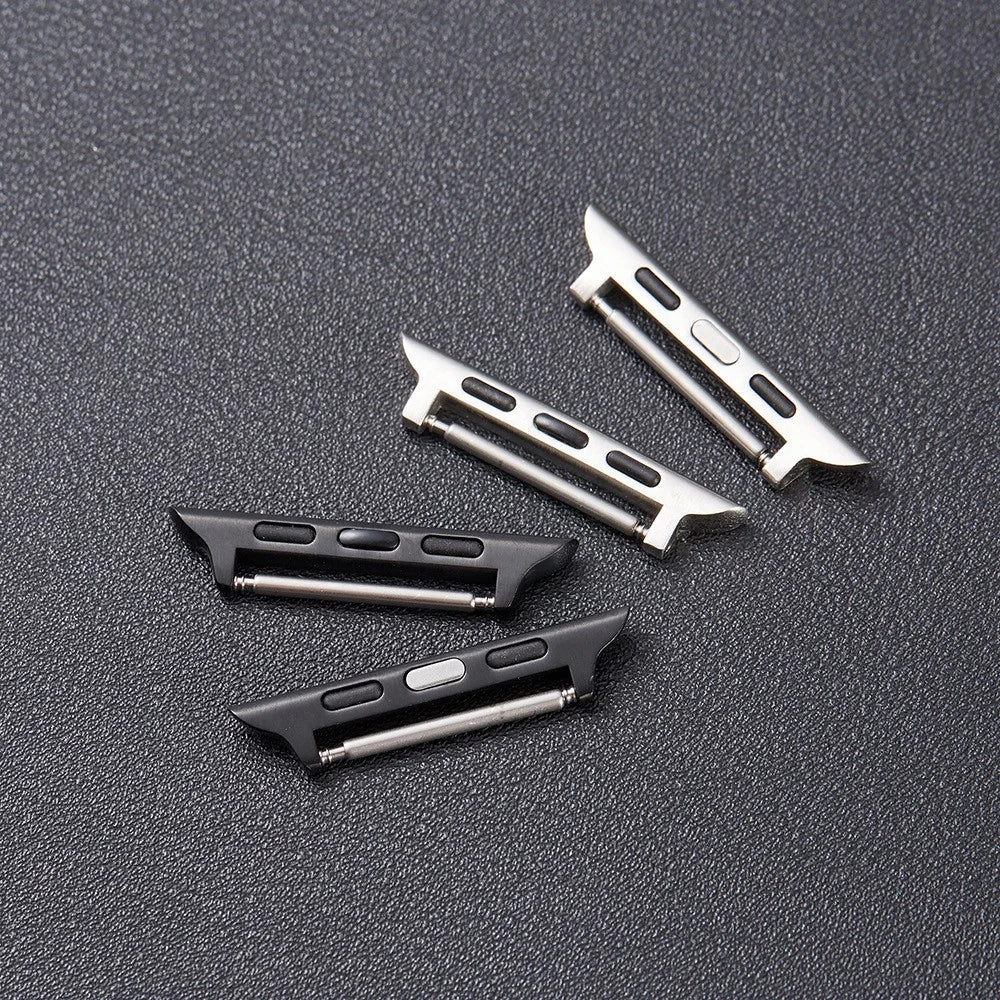 1 Pair Stainless Steel Adapter for Apple Watch Series 9 8 7 41mm / 6 5 4 SE (2023) SE (2022) SE 40mm / 3 2 1 38mm , 22mm Watch Strap Connector - Gold - 4
