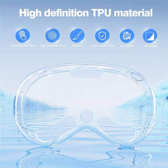 For Apple Vision Pro Case Skin-Friendly TPU Protective Cover Shell VR Accessories - Transparent Black - 3