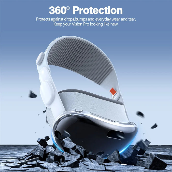 For Apple Vision Pro Case Skin-Friendly TPU Protective Cover Shell VR Accessories - Transparent Black - 4