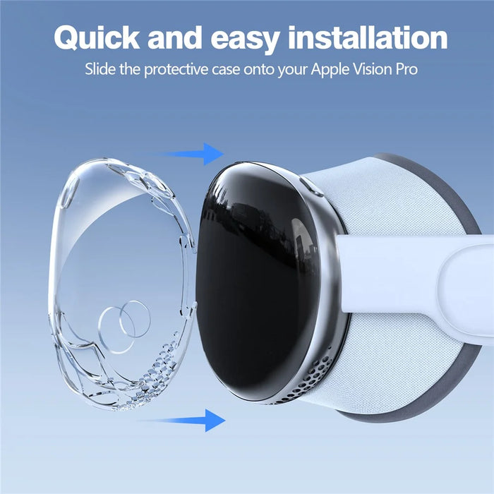 For Apple Vision Pro Case Skin-Friendly TPU Protective Cover Shell VR Accessories - Transparent Black - 6