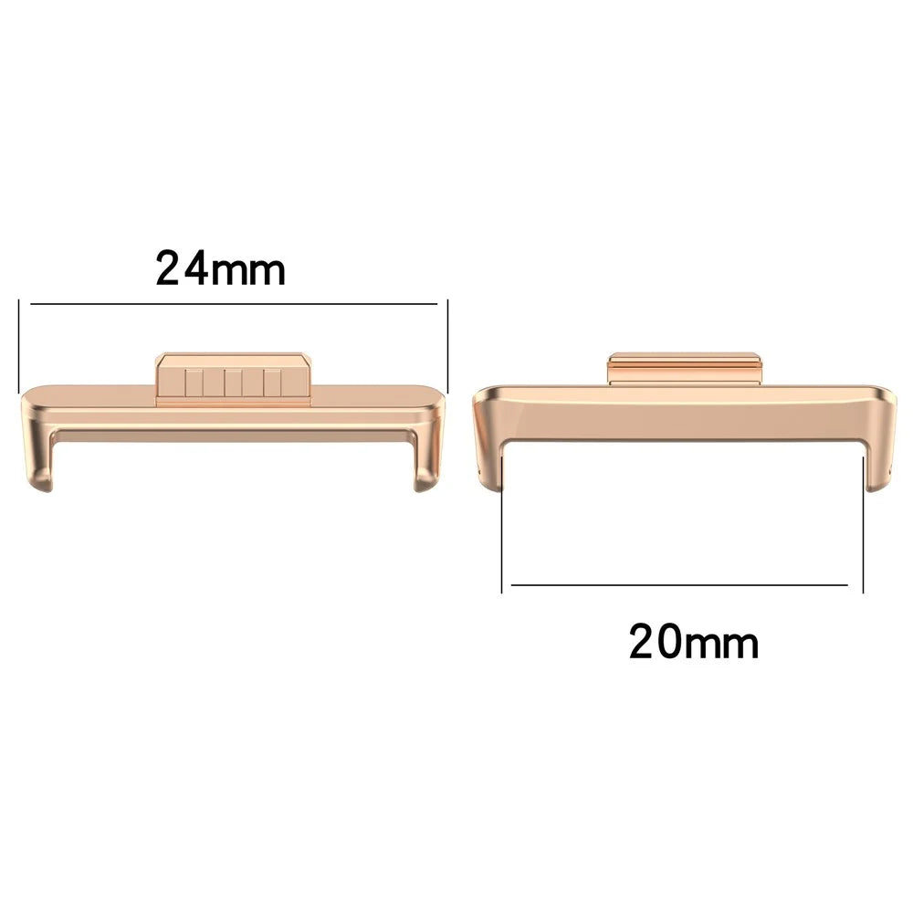 1 Pair for Huawei Watch Fit 3 Watch Strap Connector 20mm Wrist Band Metal Adapter - Rose Gold - 3