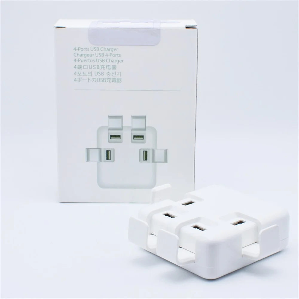 Portable 4 USB Ports Charger Multi USB Power Adapter for Xiaomi Samsung - US Plug - 4