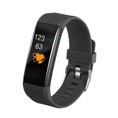115 Pro Smart Bracelet Temperature Monitor Heart Rate Fintess Tracker Waterproof Smartwatch for Android IOS - Black - 1