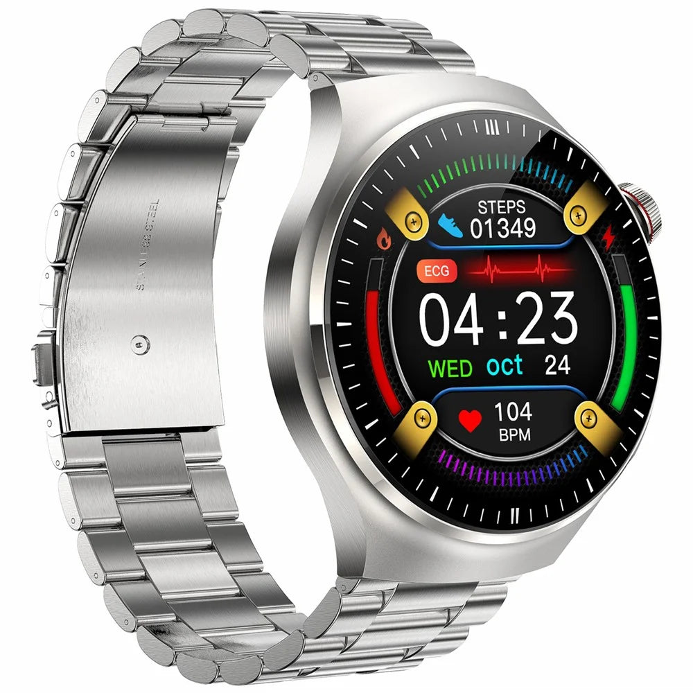 TK26 1.43-inch AMOLED Screen Heart Rate Sleep Monitor Bluetooth-Compatible Calling Smart Watch, Steel Strap - Silver - 2